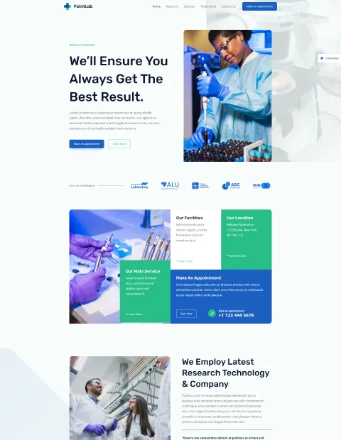 Laboratorio medico diseño web